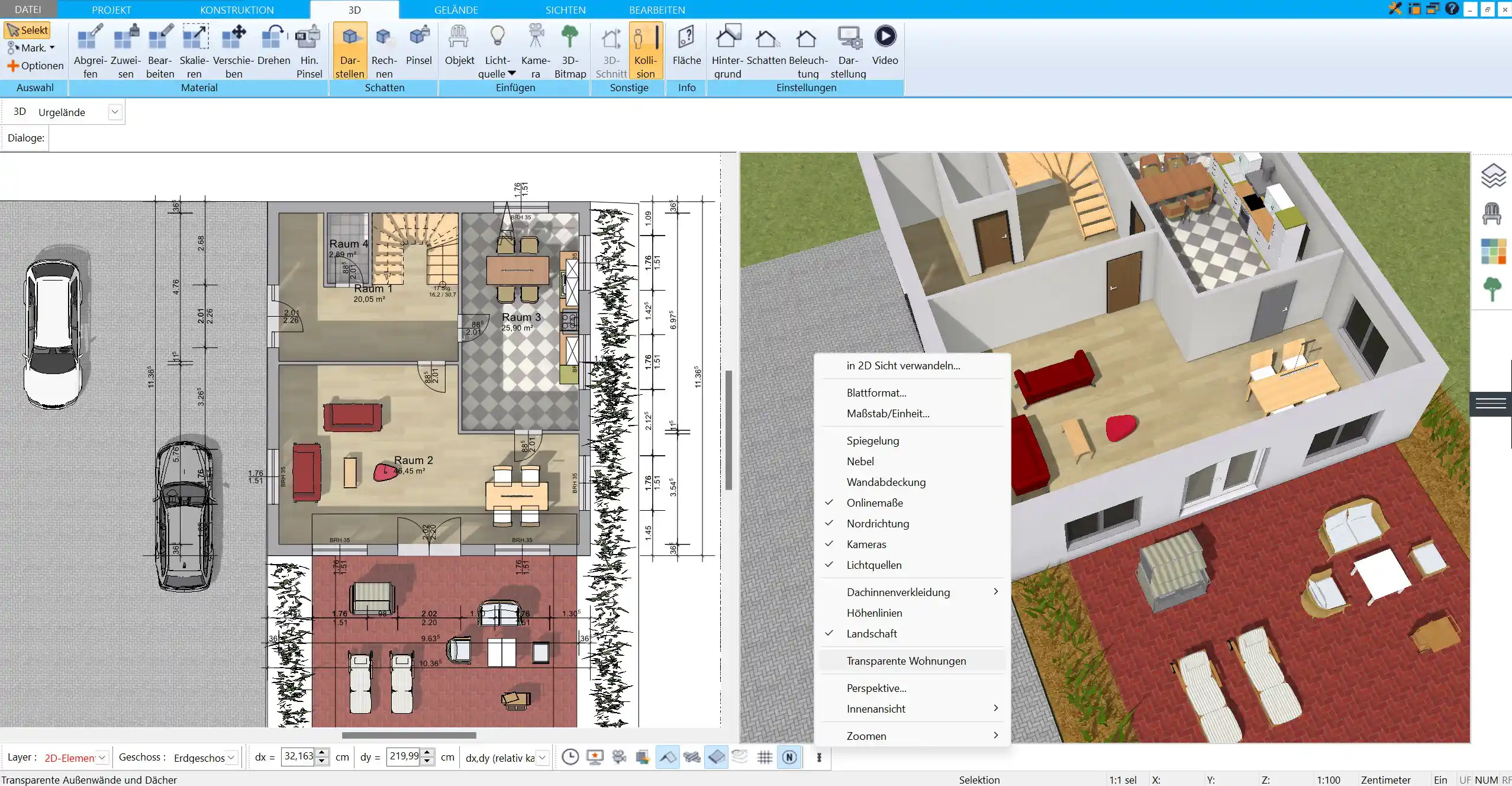 Bestimmen Sie die genaue Grundfläche und Raumaufteilung Ihres kleinen Hauses im HausDesigner3D – millimetergenaue Planung für optimale Raumnutzung