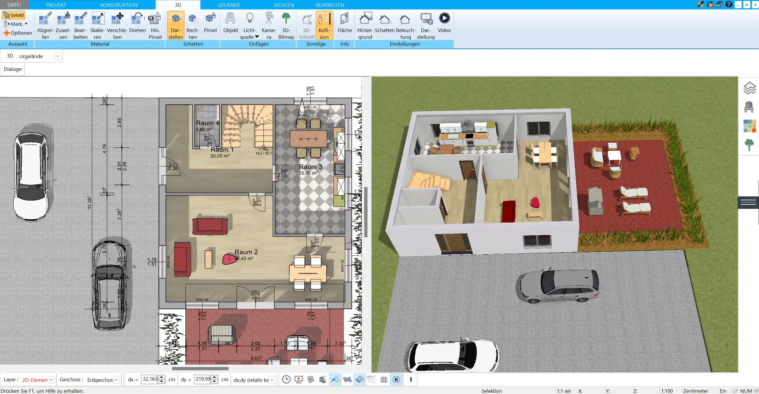 Die ersten Schritte in HausDesigner3D Räume optimal anordnen, um natürliche Belüftung und Lichtnutzung zu maximieren