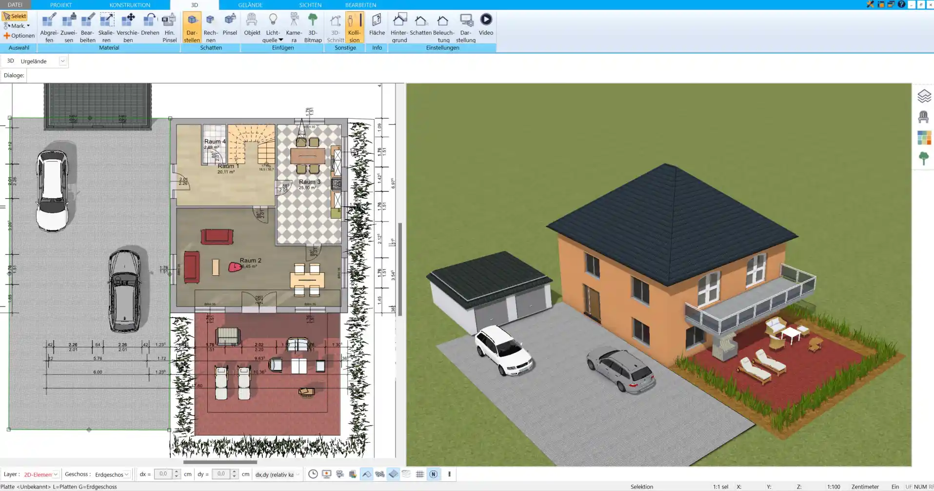 Erster Schritt Die Grundfläche des Home Gyms im HausDesigner3D definieren