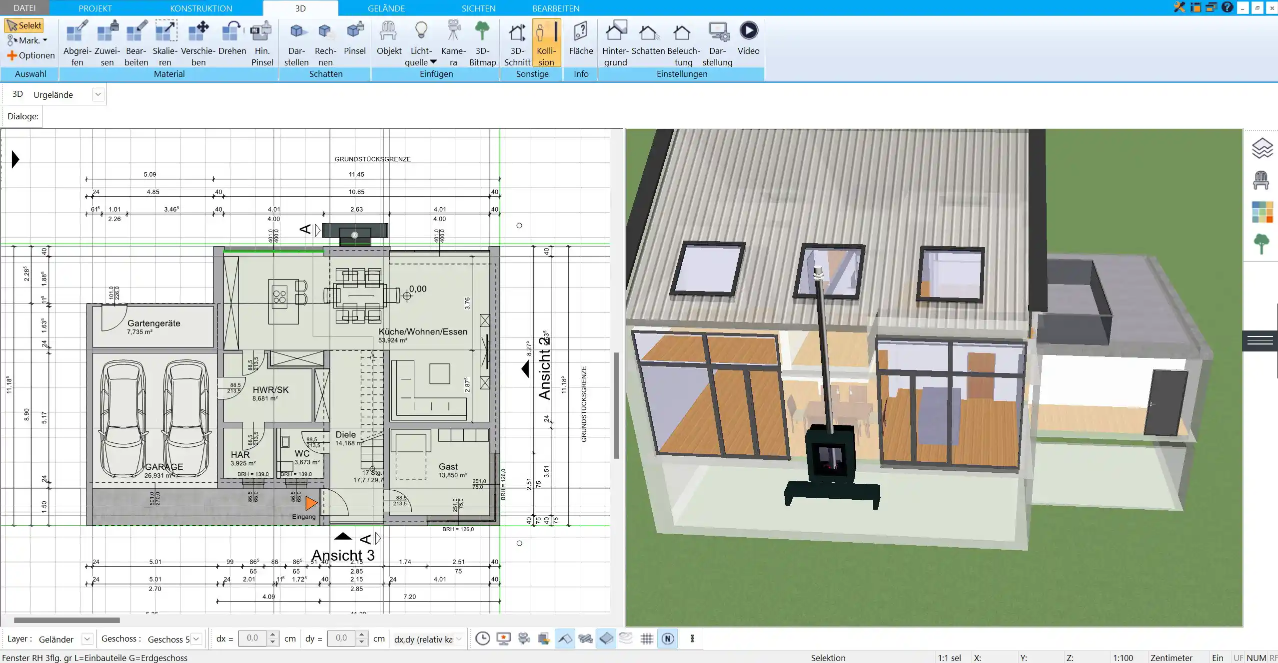 Grundriss des Kubus-Hauses in 2D – Die ersten Schritte zur Planung