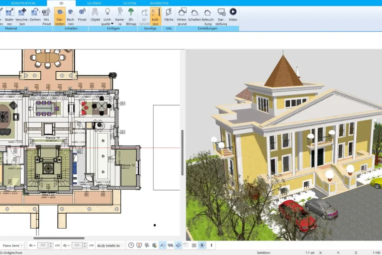 Grundriss eines Altbaus in 2D – erstellt mit dem HausDesigner3D