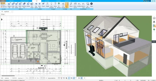 Grundriss eines Kapitänshauses in 2D – präzise erstellt mit HausDesigner3D