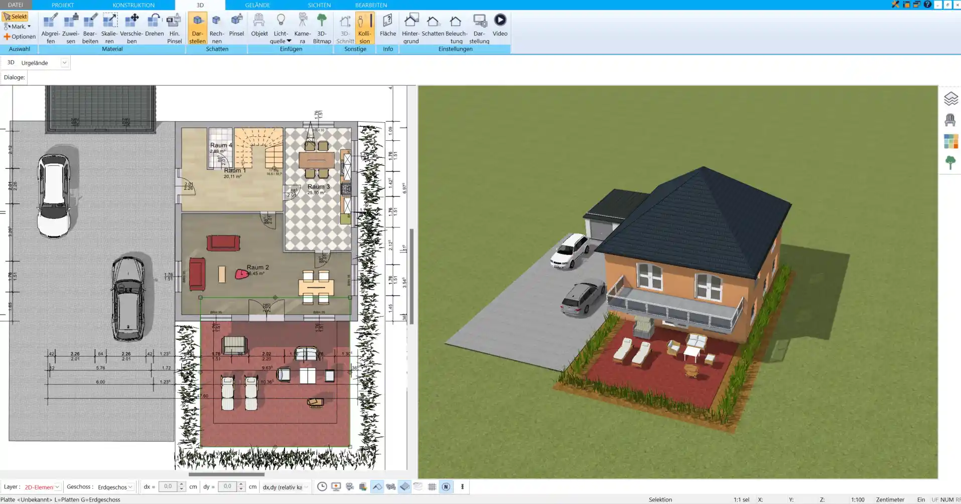 Grundriss eines Nullenergiehauses – Mit dem HausDesigner3D präzise erstellt und individuell angepasst