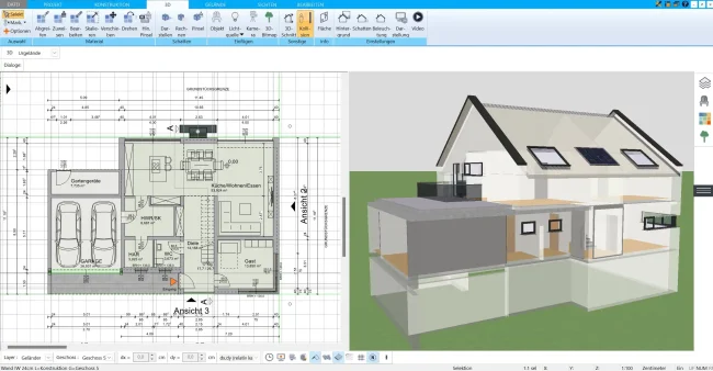 Grundriss eines mobilen Hauses erstellt mit dem HausDesigner3D