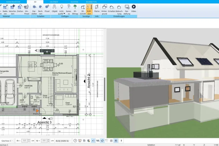 Grundriss eines mobilen Hauses erstellt mit dem HausDesigner3D