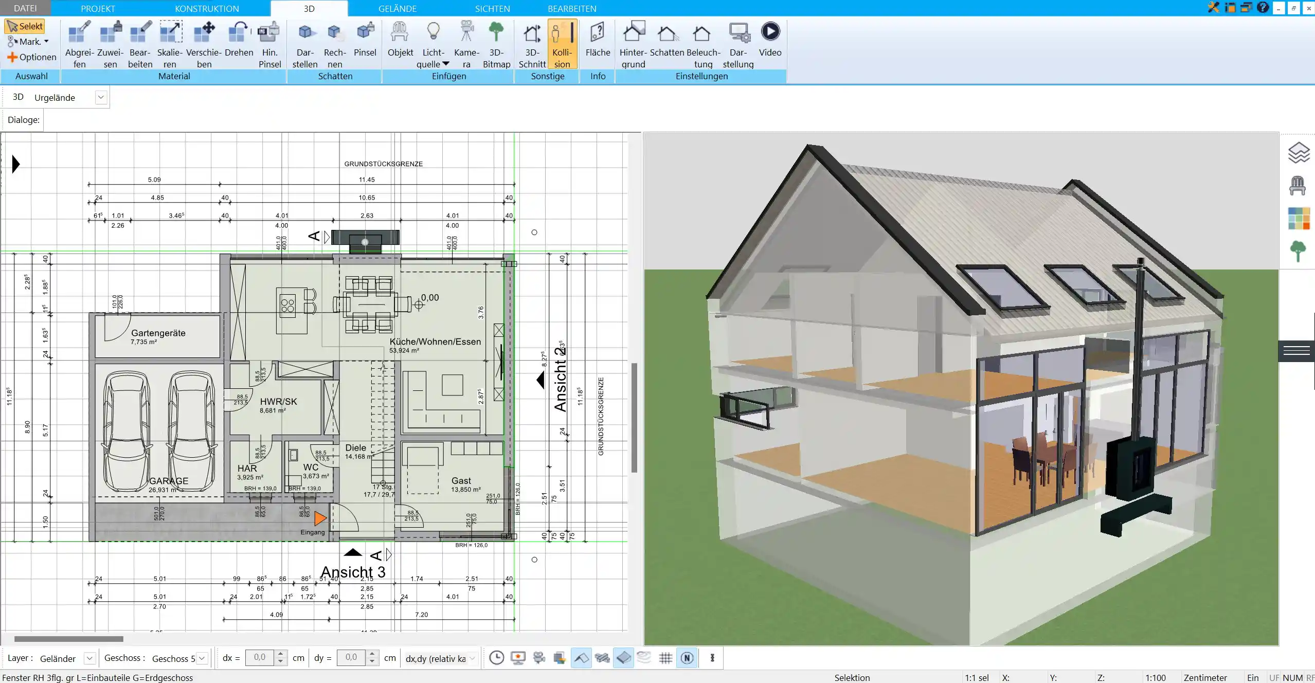 Grundriss erstellen Starten Sie den Entwurf Ihres Bausatzhauses, indem Sie im HausDesigner3D den Grundriss anlegen und die ersten Räume definieren