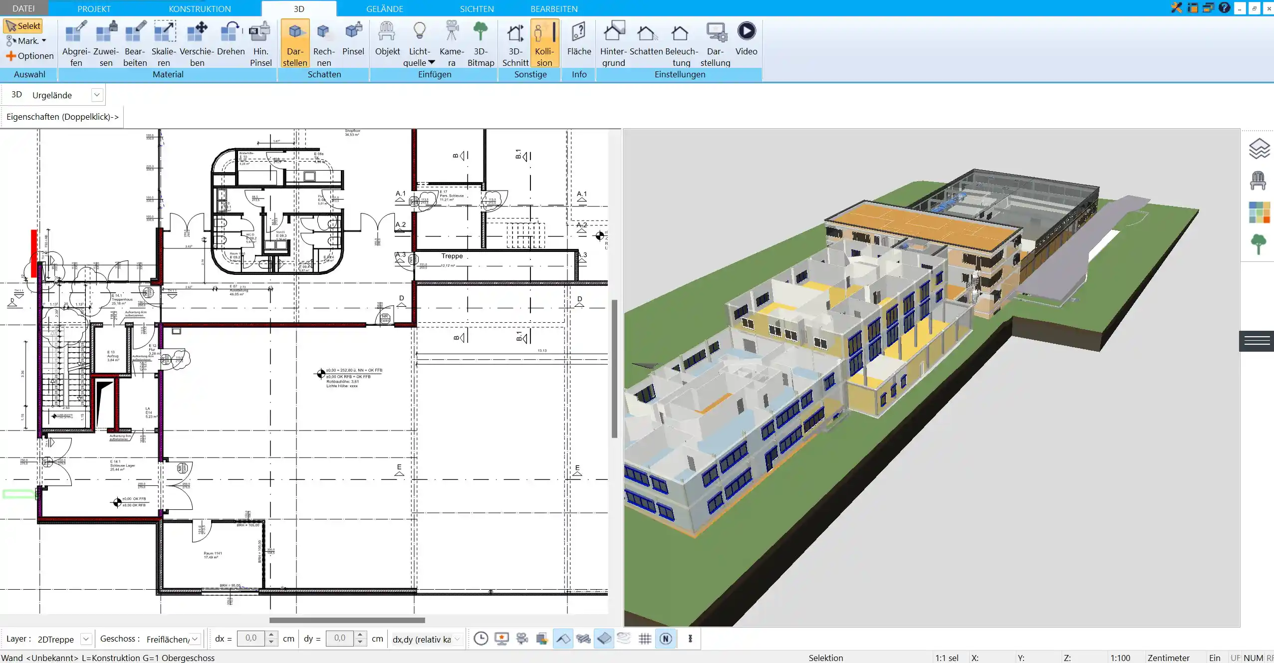 Grundrissaufteilung der Tankstelle im HausDesigner3D