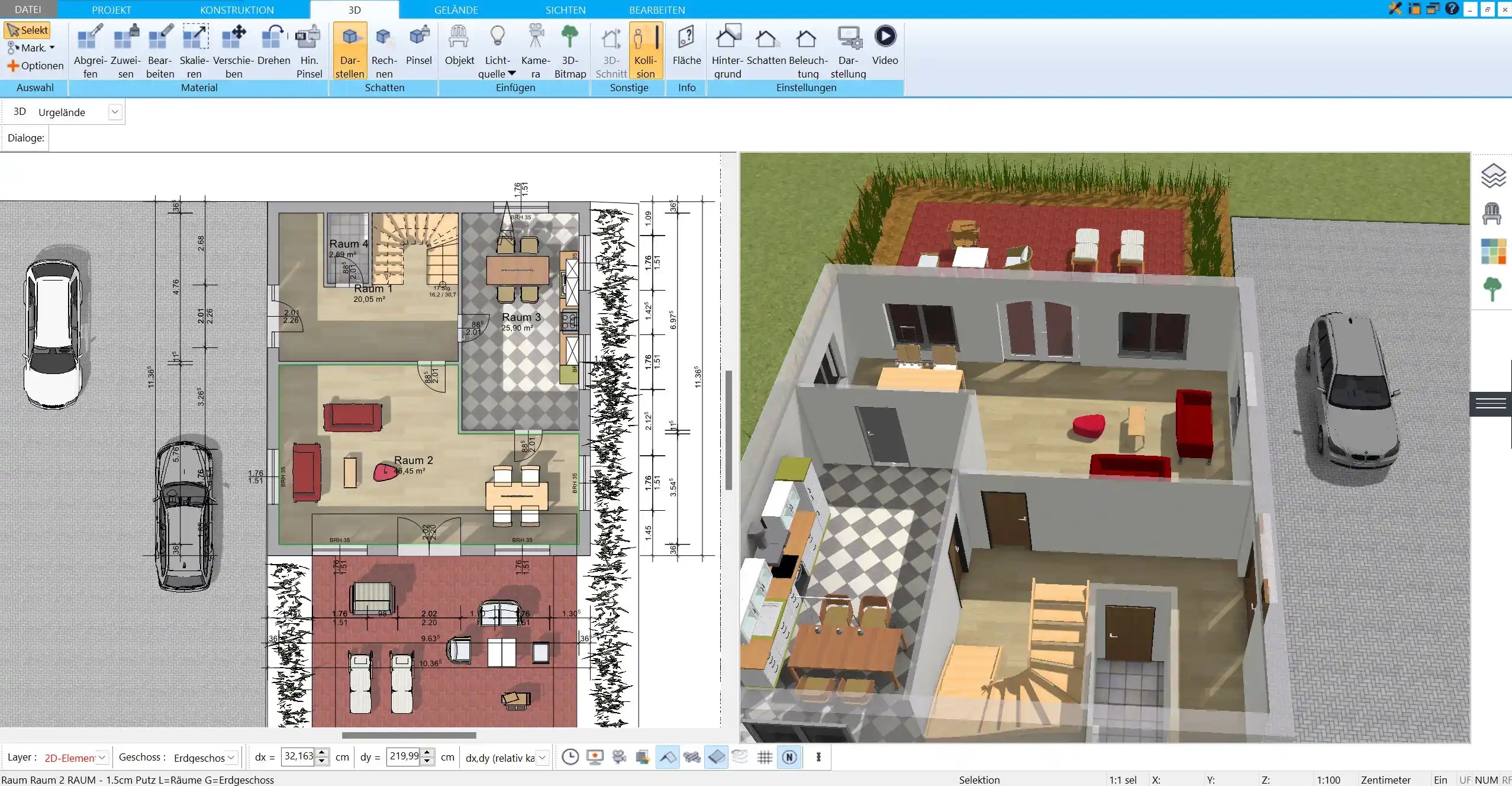 Grundrissgestaltung im HausDesigner3D Erste Schritte zur Planung des Raumlayouts für ein kompaktes und funktionales Schwedenhaus