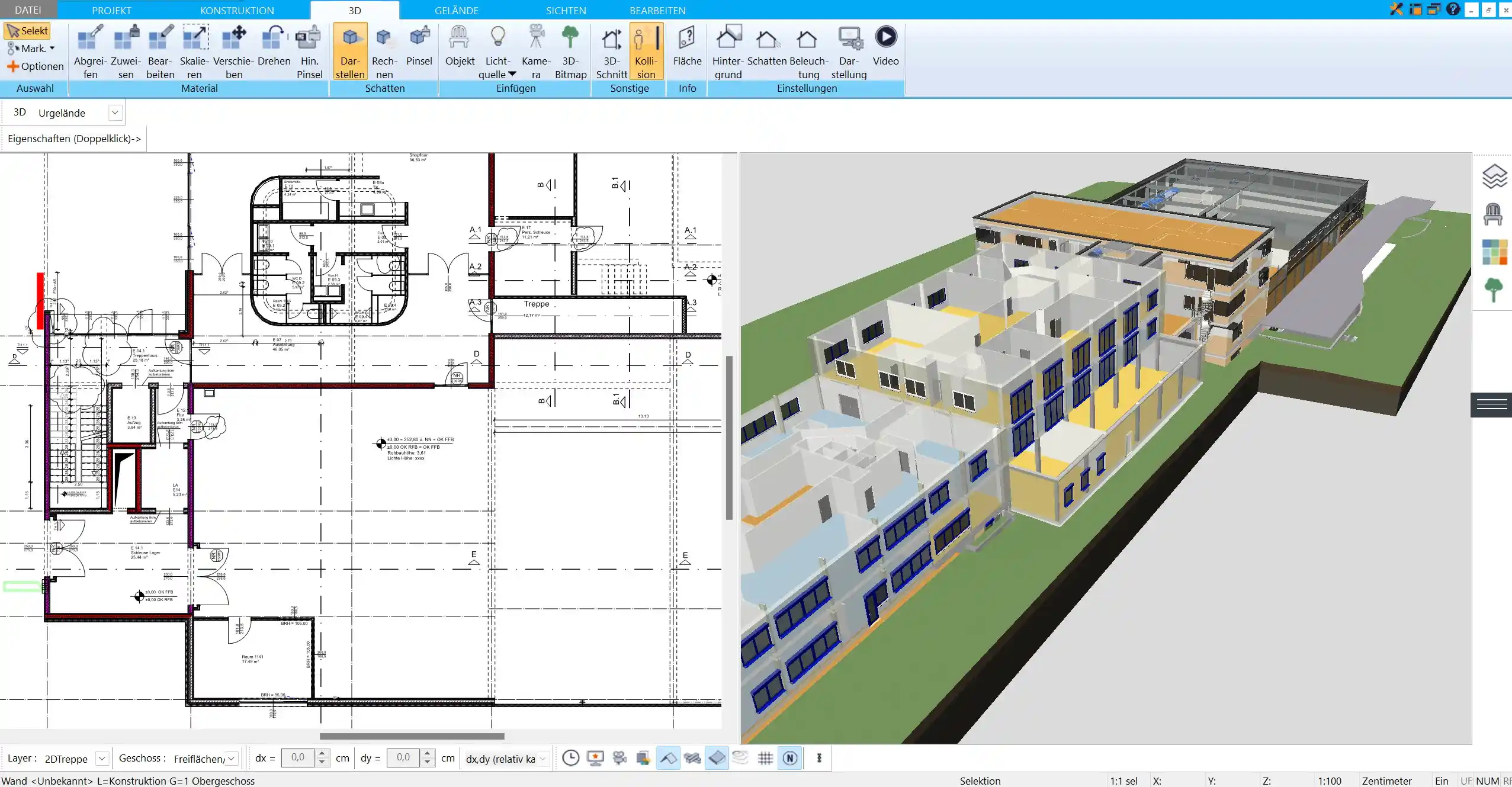 Grundrisslayout der Reithalle im HausDesigner3D