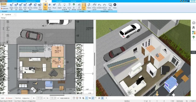 Grundrissrahmen festlegen – Der erste Schritt im HausDesigner3D Zeichnen des Grundrissumrisses und Platzieren der Außenwände des Lofts