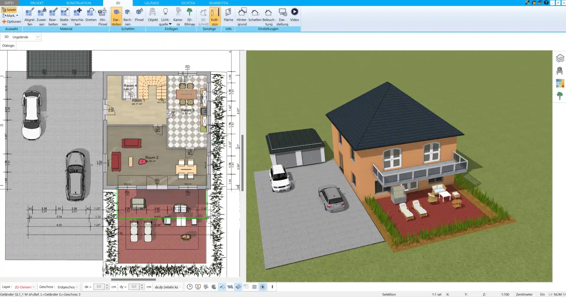 Grundstücksgröße und -layout festlegen Die Grundlage für eine präzise Haus- und Garagenplanung im HausDesigner3D