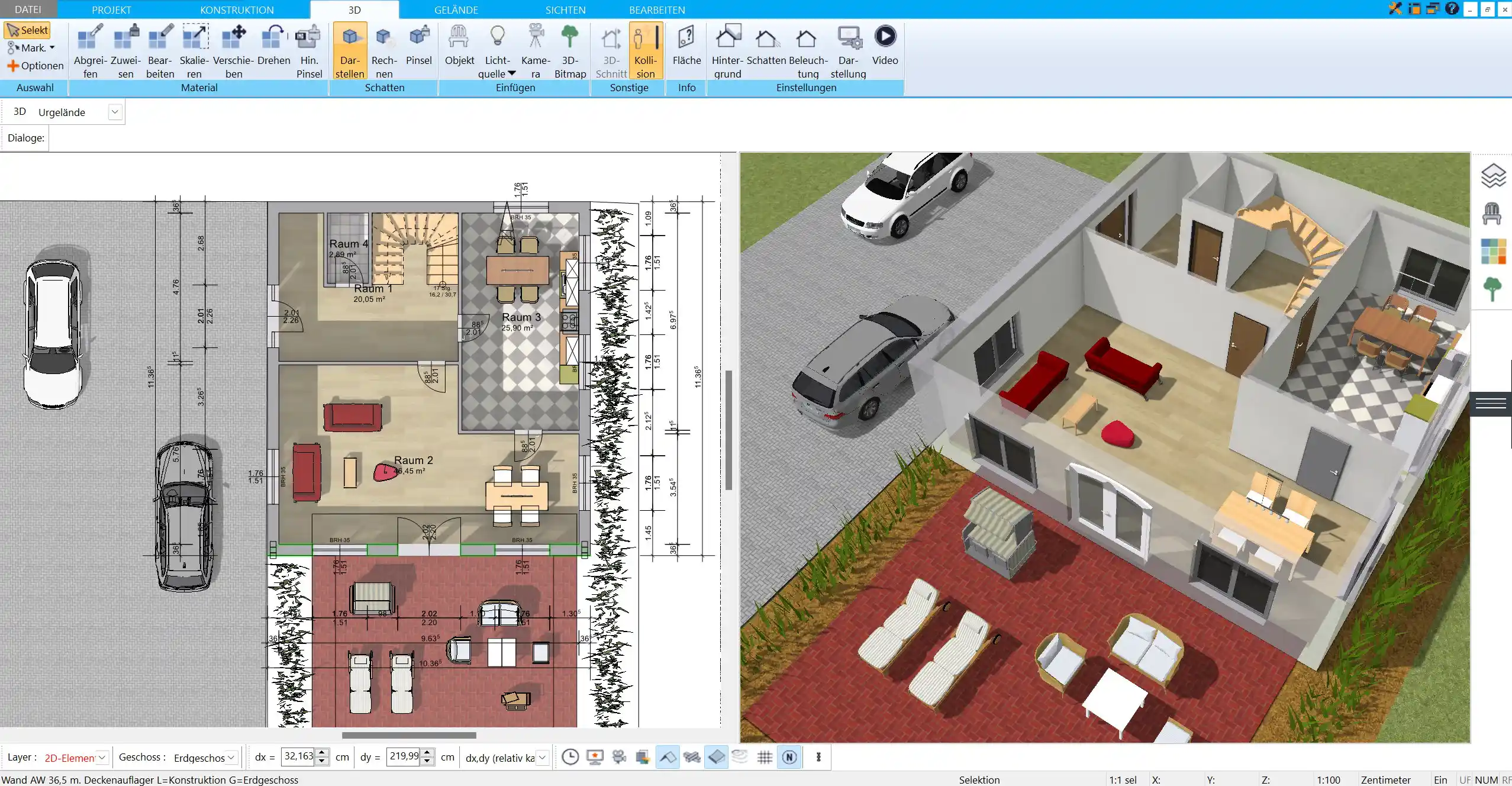 Komplettes 3D-Modell eines Nullenergiehauses – Visualisiert mit HausDesigner3D für eine perfekte Planung