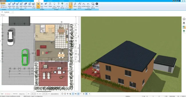 Professioneller Grundriss eines Fertighauses – erstellt mit dem HausDesigner3D