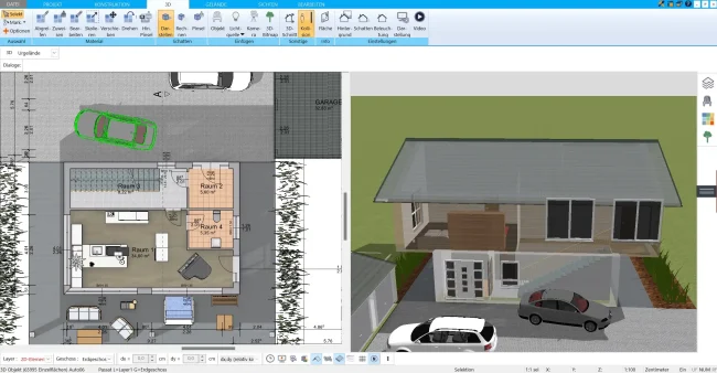 Professioneller Grundriss eines Massivhauses – erstellt mit der HausDesigner3D-Software
