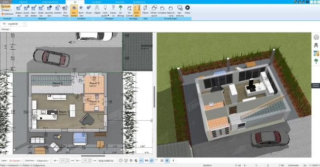 Grundriss eines Containerhauses – präzise in 2D mit dem HausDesigner3D erstellt