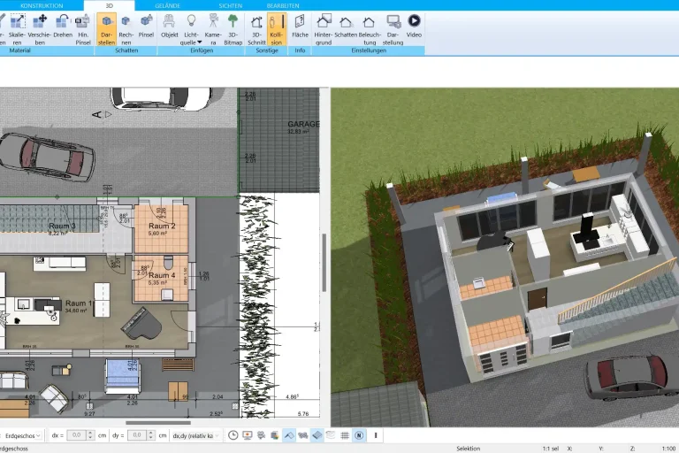 Grundriss eines Containerhauses – präzise in 2D mit dem HausDesigner3D erstellt