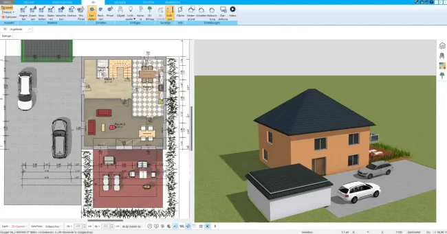 Grundriss eines Strohhauses – erstellt mit dem HausDesigner3D