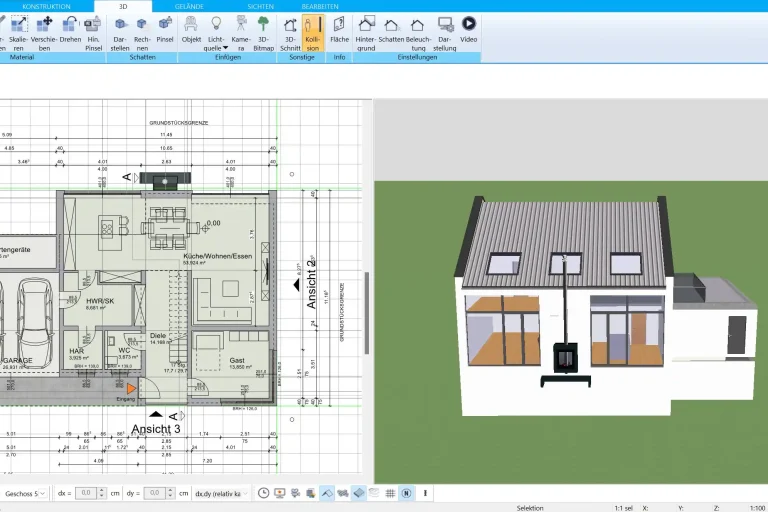 Energieeffizienter Grundriss eines Ökohauses