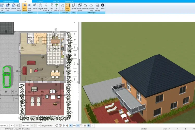 Grundriss in 2D erstellt mit HausDesigner3D – präzise Planung Ihrer Raumaufteilung